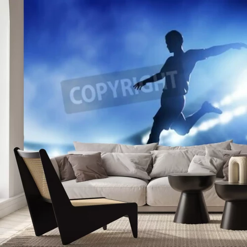 Papier peint  Joueur de foot lumières la nuit