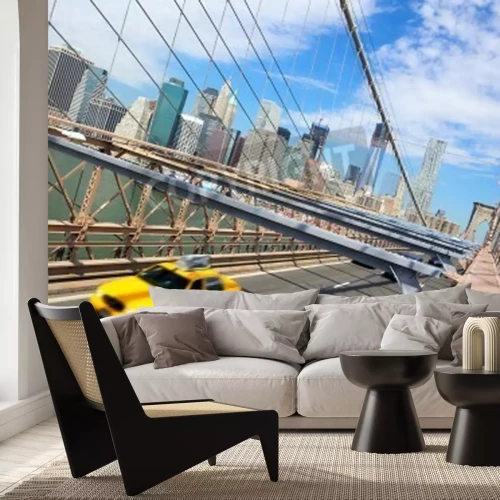 Papier peint  Taxi sur un pont à New York