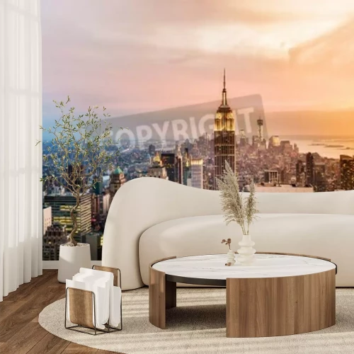 Papier peint  Soleil couchant panorama de New York