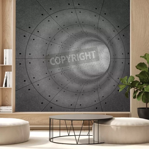 Papier peint  Tunnel de dalles en béton