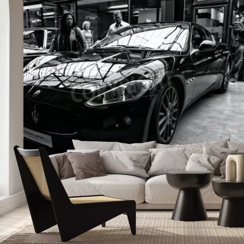 Papier peint  BERLIN - MAY 11: The two-door coupe Maserati GranTurismo, (black and white), 26th Oldtimer-Tage Berlin-Brandenburg, May 11, 2013 Berlin, Germany