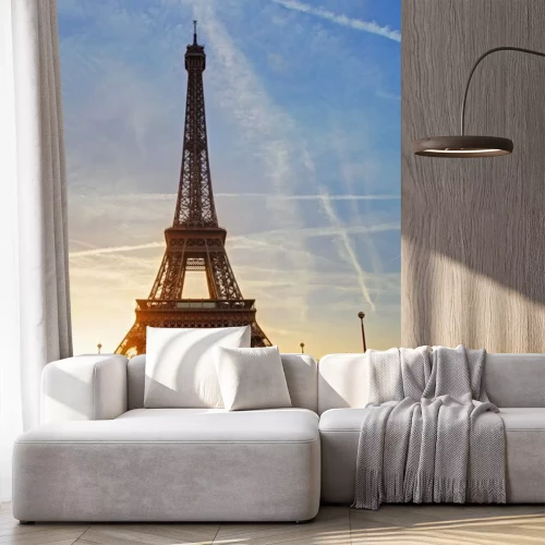 Papier peint  Paris la Tour Eiffel et rue