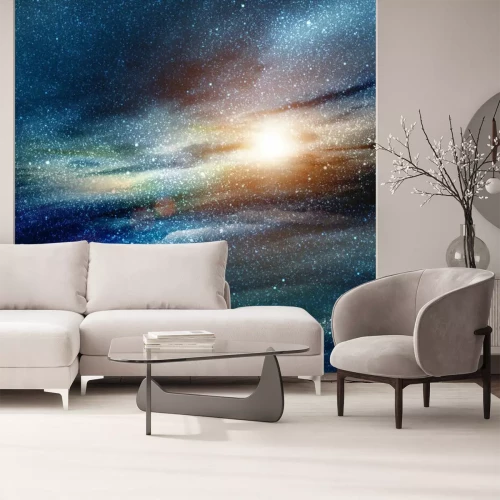 Papier peint  Ciel étoilé avec une lumière vive et une nébuleuse