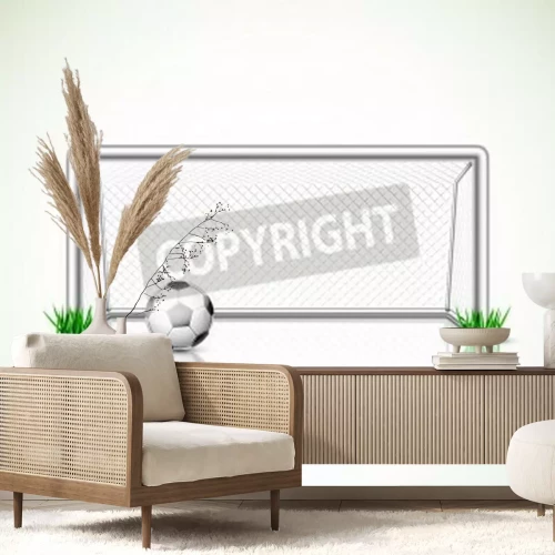 Papier peint  Ballon posé devant le filet