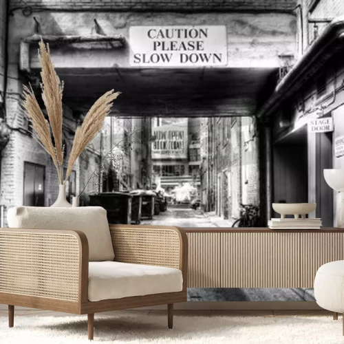 Papier peint  Vieux tunnel noir et blanc