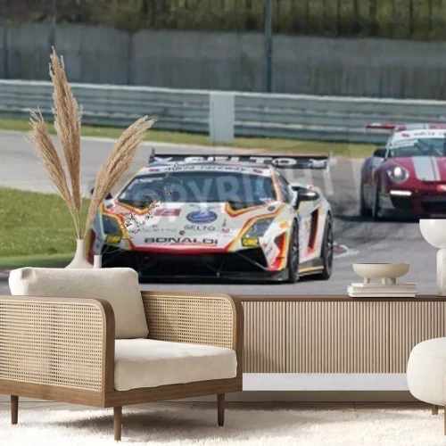 Papier peint  Misano Adriatico, Rimini, Italie - 10 mai: Une Lamborghini Gallardo GT3 de l'équipe BONALDI Motorsport, tirée par "El Pato" (ITA) et MALDONADO Sebastian, la course automobile CI Gran Turismo, le 10 ma