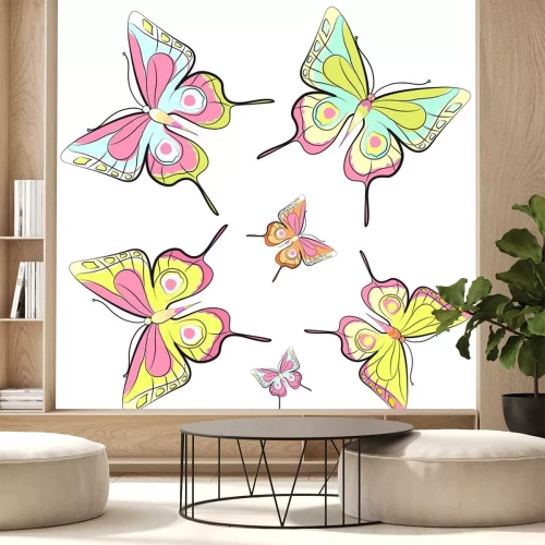 Sticker  Papillons colorés petits et grands