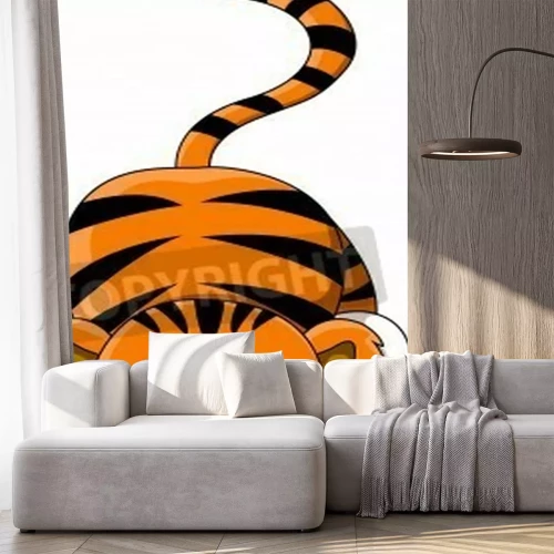 Papier peint  Tigre dessin d'enfant