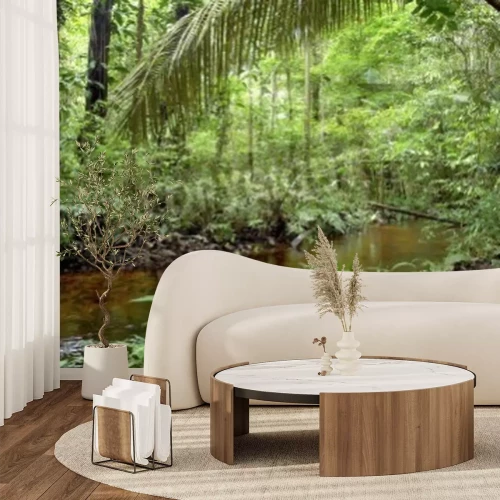 Papier peint  Une rivière à travers la forêt vierge