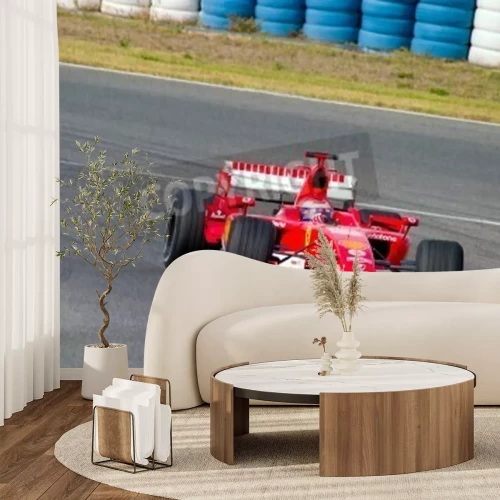 Papier peint  Bolide sur une piste de course en gazon