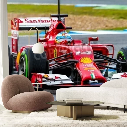 Papier peint  Formule 1 bolide rouge sur la piste