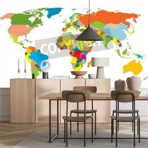 Papier peint  Carte du monde. Vecteur