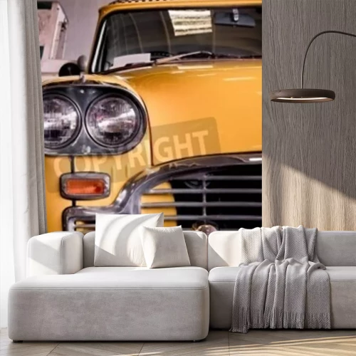 Papier peint  Taxi rétro dans un atelier de réparation