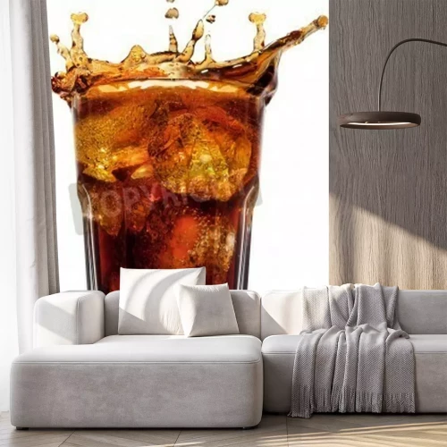 Papier peint  Des glaçons tombant dans une boisson