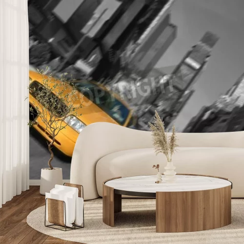 Papier peint  Taxi sur un fond flou