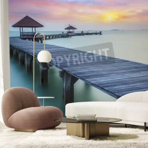 Papier peint  Passerelle océan calme