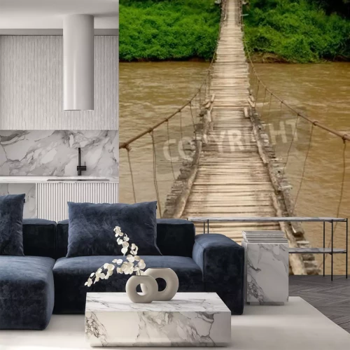 Papier peint  Pont rivière Thaïlande du Nord