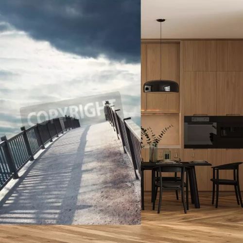 Papier peint  Pont en pierre todu bord de mer