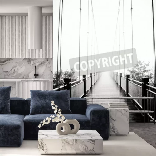 Papier peint  Pont noir et blanc 3d