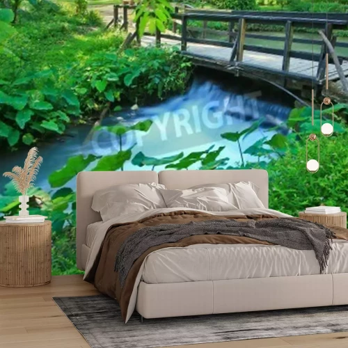 Papier peint  Pont dans un parc