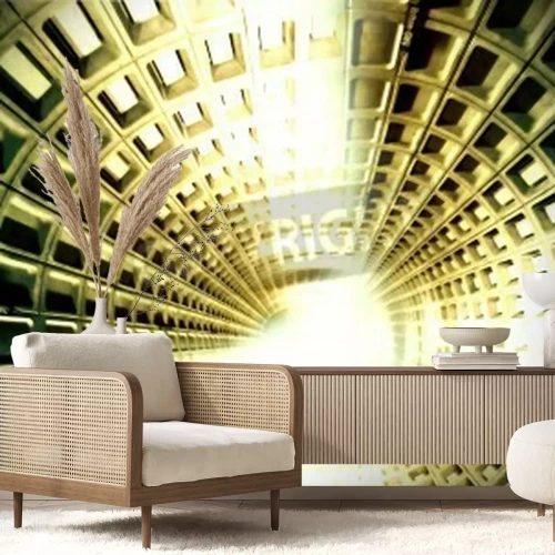 Papier peint  Tunnel 3D avec des carreaux