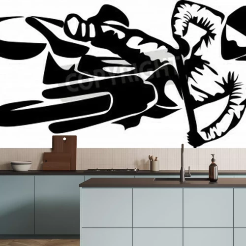 Papier peint  Motocycliste dans un virage