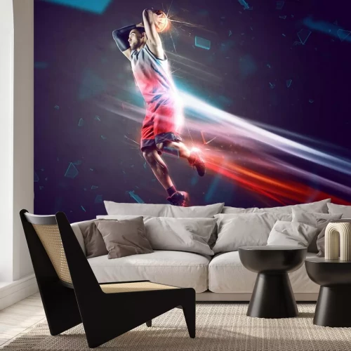 Papier peint  Un basketteur tirant un ballon