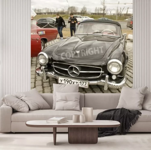 Papier peint  MOSCOU Mars 2013 21: voiture Mercedes benz sur Retro Rallye de voitures classiques sur la colline de Poklonnaya, le 21 Avril 2013, dans la ville de Moscou, Russie.