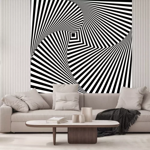 Papier peint  Une illusion d'optique noir et blanc