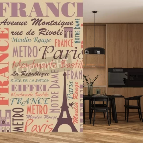 Papier peint  Vieille illustration de Paris