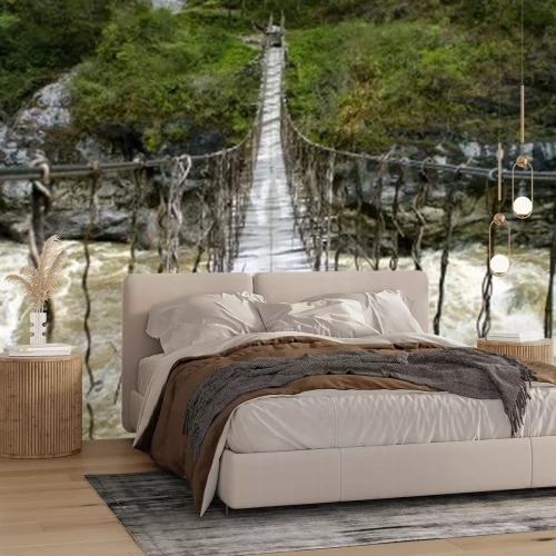 Papier peint  Pont rivière agitée