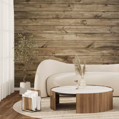 Papier peint  Planches en bois panneaux bruns
