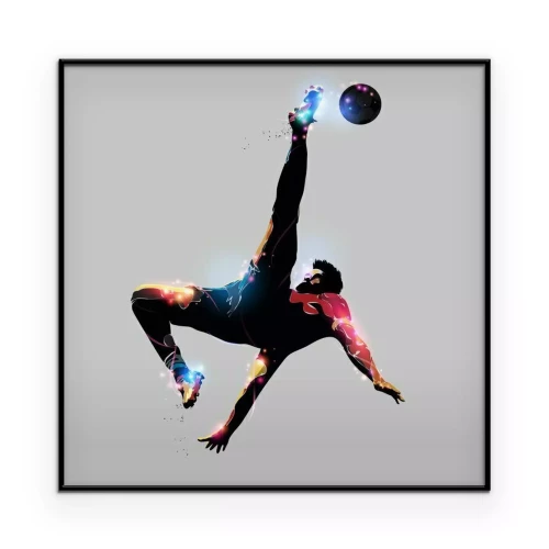 Poster  Image d'un joueur de football sur fond gris