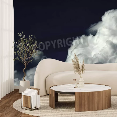 Papier peint  Ciel nuageux et soleil