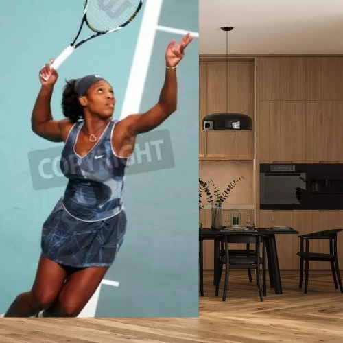 Papier peint  Serena Williams service