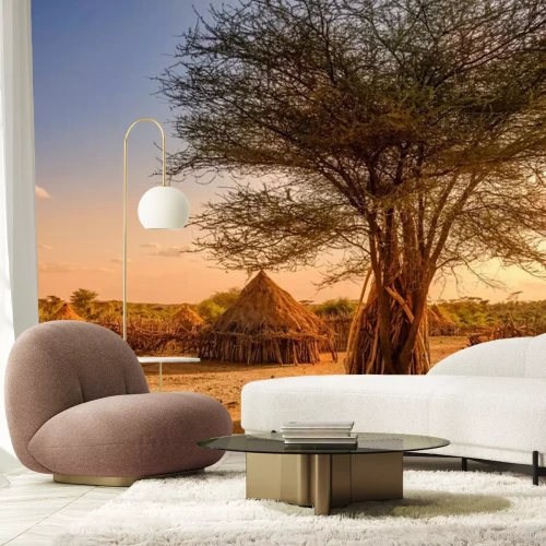 Papier peint  Village en Afrique