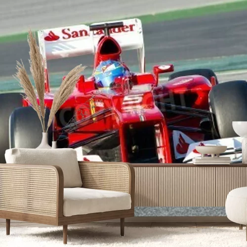 Papier peint  Bolide rouge casque bleu F1