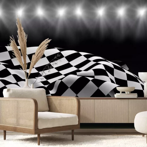 Papier peint  Drapeau de course à damiers