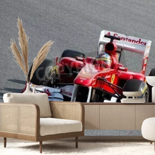 Papier peint  Bolide Ferrari sur la piste de course