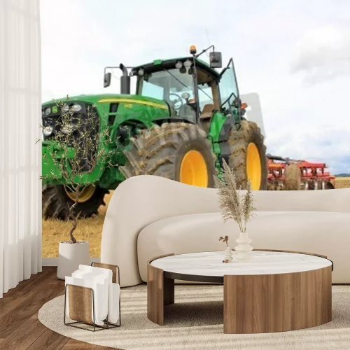 Papier peint  SALO, FINLAND - AUGUST 10  John Deere 8430 Agricultural Tractor and Vaderstad Cultivator displayed at the annual Puontin Peltopaivat Agricultural Show in Salo, Finland on August 10, 2013 