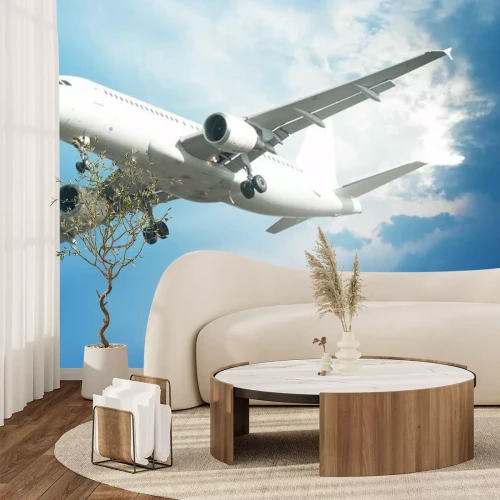 Papier peint  Avion de ligne dans le ciel