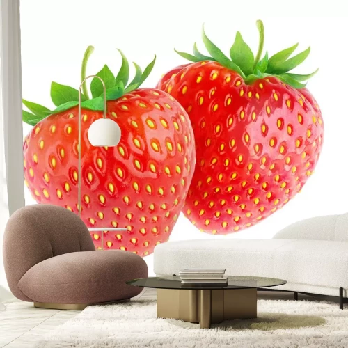 Sticker  Fraises isolé sur blanc