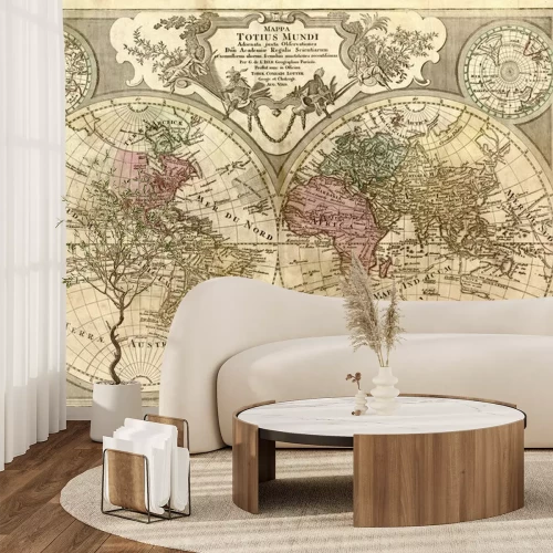 Papier peint  Vintage carte mondiale