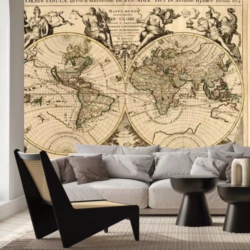 Papier peint  Vintage carte mondiale