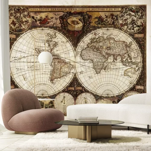 Papier peint  Vintage carte mondiale