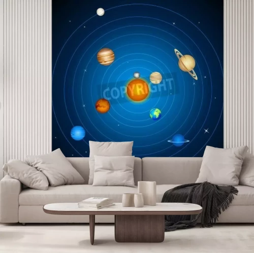 Papier peint  Diagramme du système solaire et des orbites