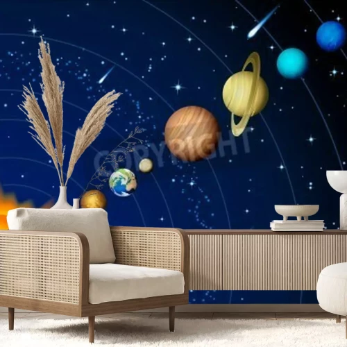 Papier peint  Système solaire, comètes et étoiles