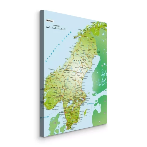 Tableau  Carte détaillée de la Norvège