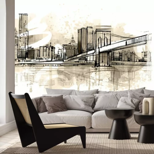 Papier peint  Croquis au crayon de New York