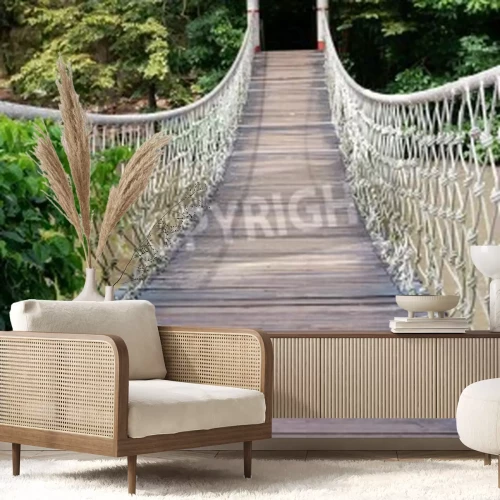 Papier peint  Pont et forêt